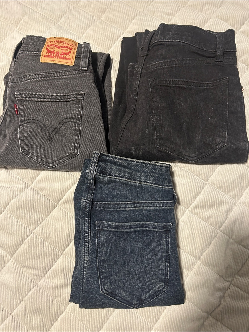 Woman’s Levi’s mom Jeans size 25, Abercrombie & fitch jeans size 28,